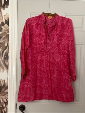 Roberta Roller Rabbit Pink Floral Long-Sleeve Tunic Dress